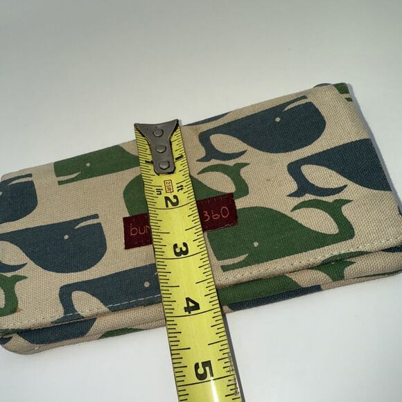 Bungalow 360 Women's Canvas Wristlet Navy Blue Green Whale Vegan Clutch Wallet - Picture 7 of 8